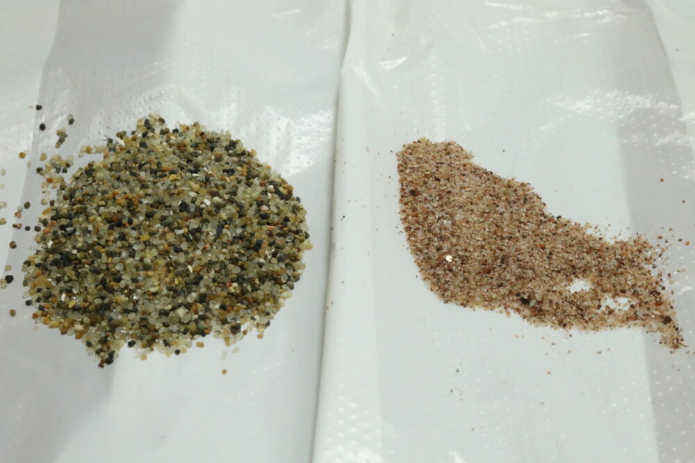 ボトムサンドと田砂の粒